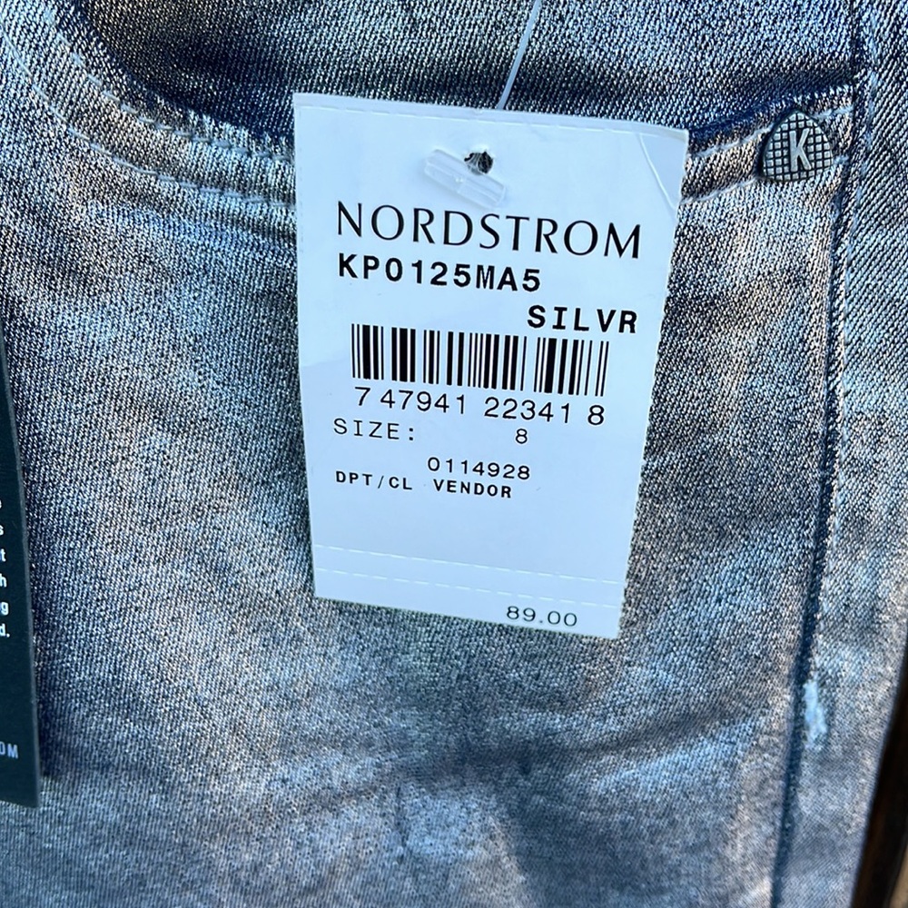 Kut From The Kloth Pants 8 Connie Ankle Zip Silver NWT Skinny Stretch New - Picture 4 of 16